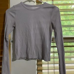 long sleeve, cropped (depending on how big your tatas are) lavender